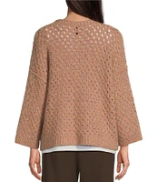 Eileen Fisher Peruvian Alpaca Crew Neck Long Sleeve Sweater