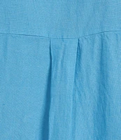 Eileen Fisher Petite Classic Collar Linen Long Sleeve Button Down Shirt