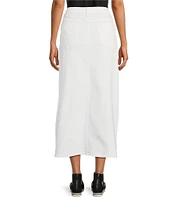 Eileen Fisher Petite Organic Cotton Blend Denim Front Slit Straight Midi Skirt
