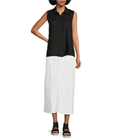 Eileen Fisher Petite Organic Cotton Blend Denim Front Slit Straight Midi Skirt
