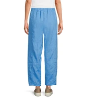 Eileen Fisher Petite Organic Linen Elastic Waist Pleated Lantern Ankle Pants