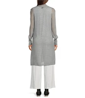 Eileen Fisher Petite Organic Linen Cotton Open Front Long Sleeve Cardigan