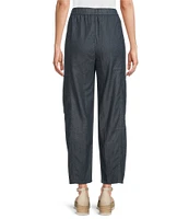 Eileen Fisher Petite Organic Cotton Indigo Dyed Twill Pull-On Pants