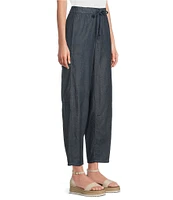 Eileen Fisher Petite Organic Cotton Indigo Dyed Twill Pull-On Pants