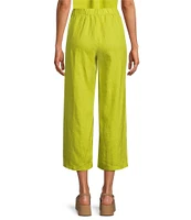 Eileen Fisher Petite Organic Linen Elastic Waist Wide Leg Pants