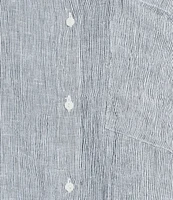 Eileen Fisher Petite Puckered Organic Linen Point Collar Long Sleeve Shirt