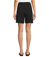 Eileen Fisher Petite Size Organic Cotton Blend Stretch Jersey Elastic Drawstring Shorts