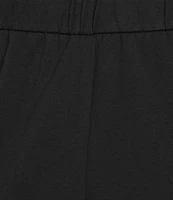 Eileen Fisher Petite Size Organic Cotton Blend Stretch Jersey Elastic Drawstring Straight Leg Ankle Pants