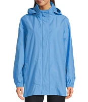 Eileen Fisher Petite Size Organic Cotton Blend Stand Collar Long Sleeve Hidden Hood Coat
