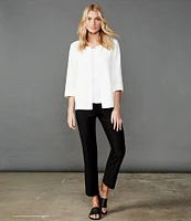 Eileen Fisher Petite Size Stretch Crepe Slim Leg Ankle Pants