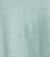 Eileen Fisher Petite Size Striped Organic Linen Jersey Crew Neck Long Sleeve Tee