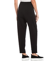 Eileen Fisher Petite Size Tencel Jersey Tapered Slouch Ankle Pull-On Pants