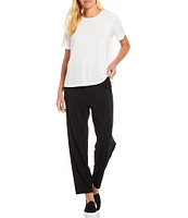 Eileen Fisher Petite Size Tencel Jersey Tapered Slouch Ankle Pull-On Pants