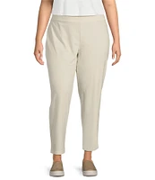 Eileen Fisher Plus Size Washable Stretch Crepe Slim Leg Ankle Pants
