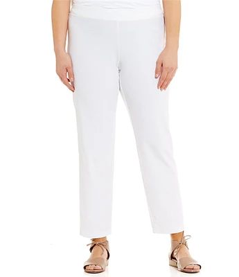 Eileen Fisher Plus Size Washable Stretch Crepe Slim Leg Ankle Pants