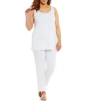 Eileen Fisher Plus Size Washable Stretch Crepe Slim Leg Ankle Pants