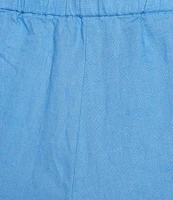 Eileen Fisher Plus Organic Linen Elastic Waist Pleated Lantern Ankle Pants