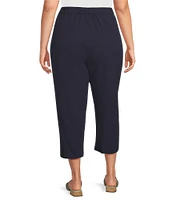 Eileen Fisher Plus Organic Cotton Blend Elastic Waist Straight Leg Pants
