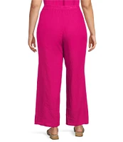 Eileen Fisher Plus Organic Linen Mid-Rise Straight Leg Pants
