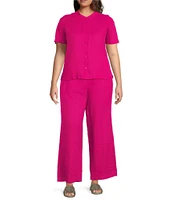 Eileen Fisher Plus Organic Linen Mid-Rise Straight Leg Pants