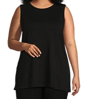 Eileen Fisher Plus Size Lightweight Tencel Jersey Crew Neck Tank