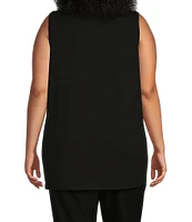 Eileen Fisher Plus Size Lightweight Tencel Jersey Crew Neck Tank