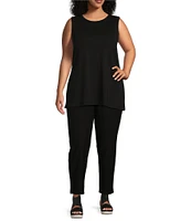 Eileen Fisher Plus Size Lightweight Tencel Jersey Crew Neck Tank