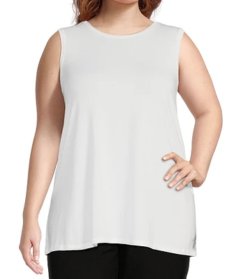 Eileen Fisher Plus Size Lightweight Tencel Jersey Crew Neck Tank