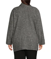 Eileen Fisher Plus Size Notch Lapel Collar Long Sleeve Open Front Jacket