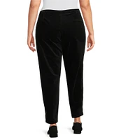 Eileen Fisher Plus Size Organic Cotton Stretch Side Zip Velveteen Ankle Pants