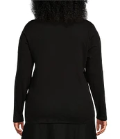 Eileen Fisher Plus Size Organic Cotton Tencel™ Knit Turtleneck Long Sleeve Slim Top