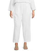 Eileen Fisher Plus Size Organic Linen Pleated Lantern Ankle Pants