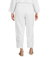 Eileen Fisher Plus Size Organic Linen Pleated Lantern Ankle Pants