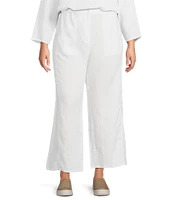 Eileen Fisher Plus Size Organic Linen Wide Leg Ankle Pants