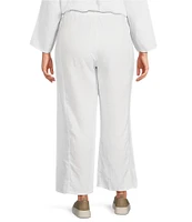 Eileen Fisher Plus Size Organic Linen Wide Leg Ankle Pants