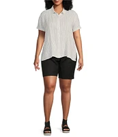 Eileen Fisher Plus Size Organic Linen Wide Leg Shorts