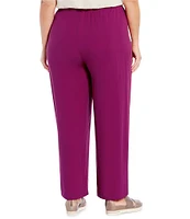 Eileen Fisher Plus Size Silk Georgette Crepe Elastic Waisted Wide-Leg Pull-On Ankle Pants