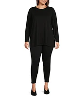 Eileen Fisher Plus Size Tencel Jersey Crew Neck Long Sleeve Tunic