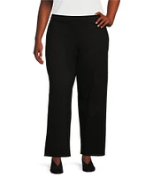 Eileen Fisher Plus Size Tencel™ Lyocell Double Knit Wide Leg Pull-On Ankle Pants