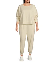 Eileen Fisher Plus Size Tencel™ Lyocell Ponte Knit Round Neck Long Sleeve Boxy Top