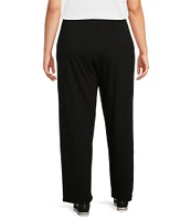 Eileen Fisher Plus Size Tencel™ Lyocell Stretch Knit Jersey Straight Leg Pull-On Pants