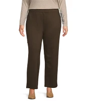 Eileen Fisher Plus Size Washable Flex Ponte Double Knit Straight Leg Pull-On Pants