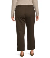 Eileen Fisher Plus Size Washable Flex Ponte Double Knit Straight Leg Pull-On Pants