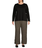 Eileen Fisher Plus Size Woven Plisse Wide-leg Ankle Pant