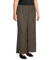 Eileen Fisher Plus Size Woven Plisse Wide-leg Ankle Pant