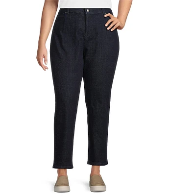 Eileen Fisher Plus Organic Recycled Cotton Stretch Denim High Waist Slim Leg Jeans