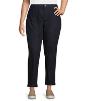 Eileen Fisher Plus Organic Recycled Cotton Stretch Denim High Waist Slim Leg Jeans