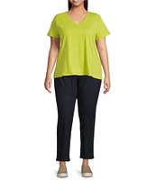 Eileen Fisher Plus Organic Recycled Cotton Stretch Denim High Waist Slim Leg Jeans
