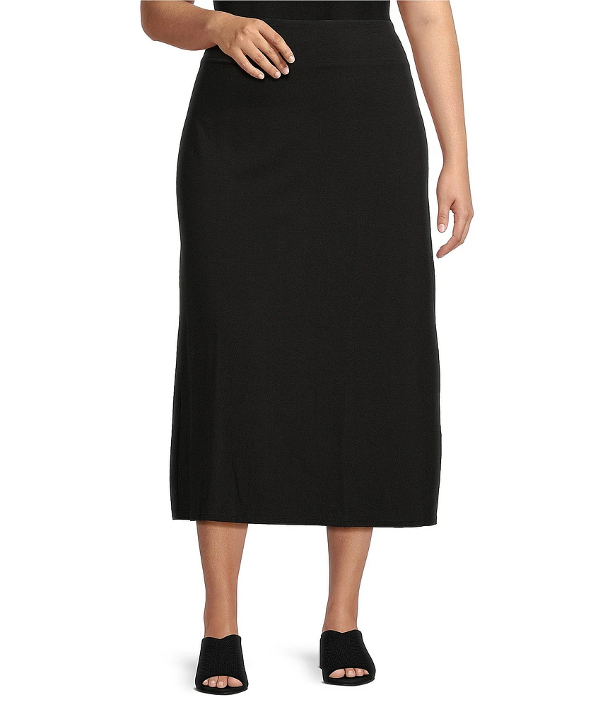 Eileen Fisher Plus Stretch Knit Jersey A-Line Skirt