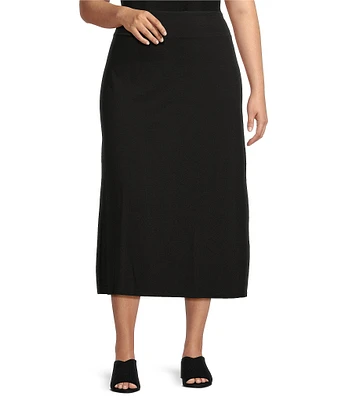 Eileen Fisher Plus Stretch Knit Jersey A-Line Skirt